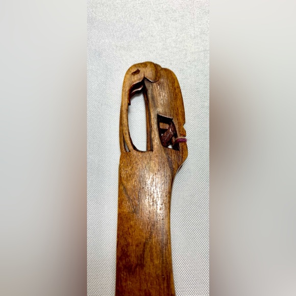 Wooden Elephant Spoon/Fork Made In Kenya 8” set of 2 - Picture 6 of 8